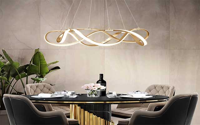 dining table with chandelier
